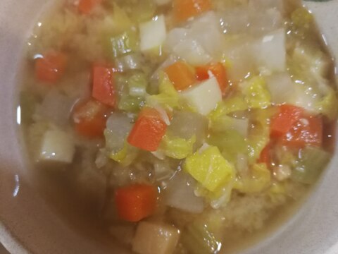 【離乳食完了期】高野豆腐とたっぷり野菜の味噌汁
